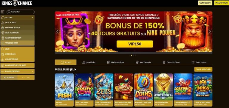 Kings Chance Casino interface